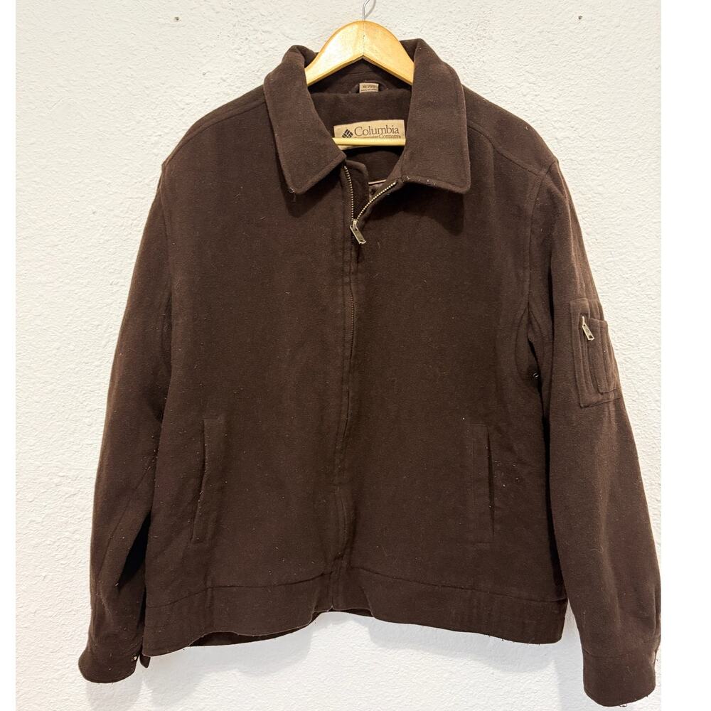 Vintage Columbia Wool Brown Bomber Jacket 90s Western Skater Work Jacket